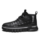 New Men Comfortable Sneakers Waterproof Outdoor Casual Shoes Tooling Motorcycle Boots Non-Leather Shoes for Men