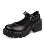 Breakj Jane Students College Wind Single Shoes Women 2023 Spring Autumn New One Word Buckle British Wind Small Leather Shoes