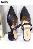 for Women 2023 Hot Slingbacks Ladies High Heels Summer Toe-Covered Women's Sandals Pointed Toe Outer Wear Half