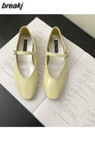 Spring Autumn Flats Shoes Women Niche Design Sense Shallow Round Toe Retro Almond Head Cross Strap Flat Mary Jane