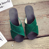 Toe Sandals Women Cross Strap Chunky Heel Sandal Thick High-Heeled Flip Flop Gladiator Sandals Women Casual Summer