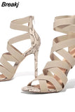 New Summer Women's High Heels Stiletto Women's Sandals Fashion All-match Zipper Sexy Open Toe Buckle Sandals Women