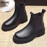 Autumn Winter Chelsea Boots Women Platform Ankle Boots For Women Fur Short Chunky Punk Gothic Shoes ankle boots botas