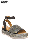 Fashion Rhinestone Wedge Sandals Ladies Summer 2023 High Heels Platform Shoes Women's Platform Sandals Zapatos Mujer