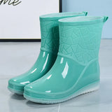 De Lluvia Para Mujer Outdoor Women Rain Boots Wear Resistant Plastic PVC Shoes Kitchen Waterproof Shoes, All