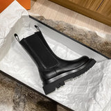 Luxury Chelsea Boots Women Ankle Boots Chunky Winter Shoes Platform Ankle Boots Slip on Chunky Heel BV Boot Brand