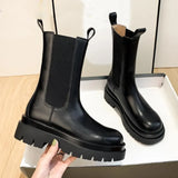 Luxury Chelsea Boots Women Ankle Boots Chunky Winter Shoes Platform Ankle Boots Slip on Chunky Heel BV Boot Brand