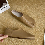 Women Flats Tabi Ninja Moccasins Round Split Toe Shallow Lazy Slip On Slingback Mules Leather Shoes Soft Loafers Slip