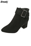 New Fashion Women's Ankle Boots Zipper Chinese Square High Heels Platform Ladies Buckle Shoes Women's Shoes