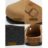 2023 New Outside Buckle Cork Slipper Casual Men Solid Color Beach Non-slip Closed Toe