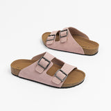 Size 35-40 Summer 2023Real Leather Shoes For Women Platform Slippers Fashion Buckle Heels Sandals Outdoor