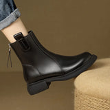 Toe Lolita Boots Shoes Zipper Winter Footwear Boots-Women Ankle 2023 Rubber Ladies Autumn Rock Med Rome Fabric PU