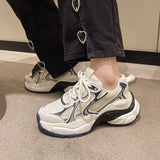 Size 35-39 Women Sneakers Platform Fashion Breath High Heels Shoes For Women Real Leather Lace-Up Pumps Casual