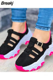 Sneakers Autumn Casual Breathable Solid Color Thick Sole Sneakers Fashion Running Walking Lace Up Sneakers Women Size