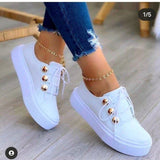 Spring Korean Sports Shoes Lace Up flats Breathable White Shoes platform Woman Shoes casual Sneakers zapatos de