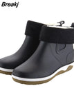 Rain shoes Men Waterproof Rain Boots Non-Slip Rubber Boots Shoes Removable Velvet Cover Four Seasons Work Rubber