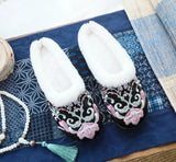 Breakj Single Slippers / Cotton Slippers Linen Tassel Embroidered Round Head Flat Cloth Shoes Sandals Embroidered Women's