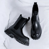 Breakj 2024 New Youth Round Head Trend High Help Middle Tube Thick Bottom Set Foot Men's Thick Bottom Martin Boots