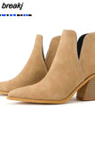 Winter Casual Western Cowboy Ankle Boots Women Snake Cowgirl Booties Short Cossacks Botas High Heels Shoes plus size