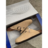Thick-Soled Slippers, Fat Feet, Large-Size Semi-Slippers, New Retro Lazy Birkenshoes In Spring