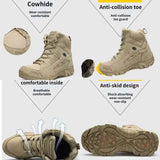 Men Military Boots Army Tactical Boots Outdoor Waterproof Cow Suede Work Men Ankle Boots Hiking Safety Shoes Mens Athletic