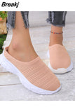for Women 2023 Outdoor Breathable Women's Vulcanize Shoes Thick Bottom Walking Shoe Easy Put on Slippers Slip-on