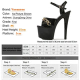 New Brand Women Sandals Summer Shoes Sexy Thick High Heels Platform Dress Party Wedding Shoes Woman Pumps Stripper