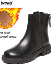 Ankle Boots Female Luxury Designer Shoes Woman Wedges Platform Heels Women's Boots Free Shipping Short Leather