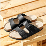 2023 New Summer Beach Cork Slippers Casual Double Buckle Non-slip Clogs Slides Women Slip on Flip Flop