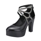 Cheongsam Catwalk High-Heeled Women's Pointed Waterproof Platform Thick Sole 40-43 Large Model Performance