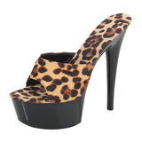 Print Woman Slippers Sandals Platform 2023 Nightclub Sexy High-heeled 15cm Shoes Slippers Heels Waterproof Thick