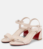 Breakj And Soft Leather 2025 Summer New Thick And Round Toe Solid Color Elegant Buckle Sandals