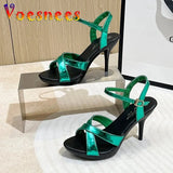 Summer New Women Shoes Diamonds Sexy Sandals Female Party Shoes Point Toe Runway High Heels Platform Thin Heels