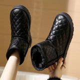 Winter Thick Plush Warm Snow Boots Women Slip On Flat Heels Cotton Shoes Woman Non Slip Waterproof Ankle Boots Female