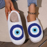 Hot Blue Ege Plush Slippers Women Winter Indoor Warm Lambs Wool Slides Shoes Woman Non Slip Soft Bedroom Cotton Shoes