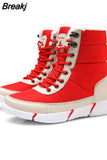 Women Boots Winter Keep Warm Quality Mid-Calf Snow Boots Ladies Lace-up Comfortable Waterproof Booties Chaussures