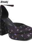 High Heeled Women Pumps 2023 Vintage Buckle Mary Jane Shoes Great Quality In Spring Summer All-match Temperament