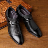 Man Leather Shoes Slip On Flats Oxford Business Office Formal Wedding Shoe Pointed Toe Men Dress Leather Shoes
