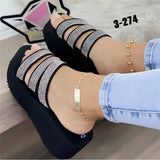 New Sandals Summer Shoes Woman Flip Flops Women Slippers Diamond High Heels Platform Shoes Comfortable Wedge Beach