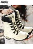 Women Boots Platform Shoes Keep Warm Mid-Calf Snow Boots Ladies Lace-up Comfortable Quality Waterproof Chaussures