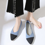 Fashion Slip on Mesh Loafers Breathable Stretch Ballet Shallow Flat Elegant Women Soft Bottom Pointed Toe Boat Shoes