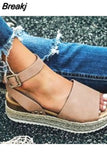Wedges Shoes 2023 Trend Women High Heels Chaussures Platform Sandals Summer Footwear for Woman Leopard Plus Size 42