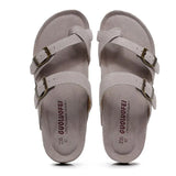 Women's Genuine Leather Mule Clogs Slippers High Quality Soft Cork Three Buckles Slides Footwear For Women
