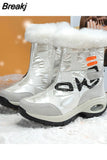 Women Ankle Boots Waterproof Keep Warm Black Snow Boots 2023 New Ladies Zip Boots Chaussures Femme Booties