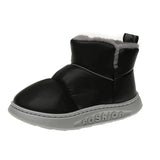 Leather Waterproof Snow Boots for Women 2023 Winter Non Slip Thick Plush Ankle Boots Woman Soft Sole Warm Cotton Padded