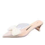 Breakj Baotou Half Slippers Female Summer Outside Wear Fashion Good To Match The 2023 New Fairy Wind Bow Black
