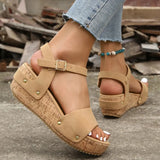 Sole Wedge Heel Sandals for Women Summer 2023 Chunky Platform Sandles Woman Big Size Ankle Strap Gladiator Sandalias