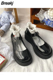Women's Shoes Platform Autumn Oxfords Female Footwear Clogs Fall Retro Leather Dress Summer Fabric Mary Janes Basic Rome