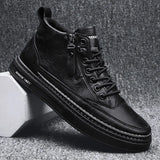 Boots Men Spring High Casual Shoes for Men Trend Zipper Walk Flats Winter Shoes Vulcanized Ankle Boots New
