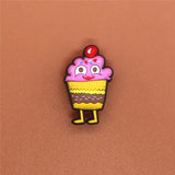 Sale 1pcs Original Shoe Charms Cartoon Ice cream and Burger Garden Shoe Buckle Accessories Decorations Fit Croc JIBZ